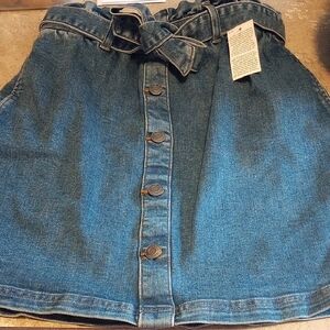 NWT Lands' End Blue Denim Mini Skirt Girls 14